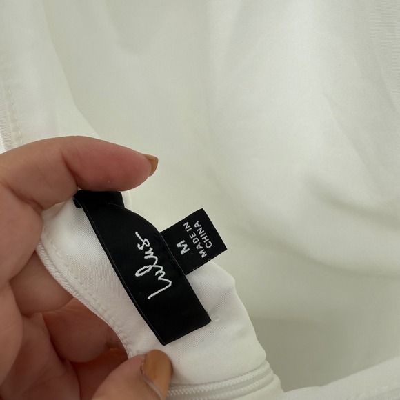 Lulus Beyond Classy White Satin Halter Midi Dress Size M - Picture 7 of 12